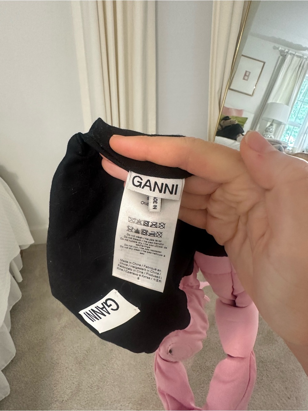 Ganni Soft Pink Knotted-Handle Hobo Bag - Picture 6 of 6